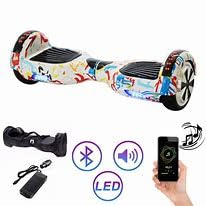 hoverboard 6.5'' com leds, bluetooth, bolsa e carregador. (BRANCO GRAFITE)