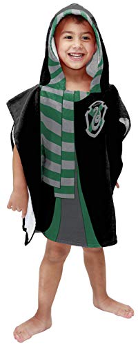 Jay Franco Harry Potter Slytherin Kids Bath/Pool/Beach Hooded Poncho – Super Soft & Absorbent Cotton Towel, Measures 22 x 22 Inches (Official Harry Potter Product)