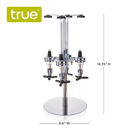 Image of True 4-Bottle Dispenser, Novelty Drink Dispenser for Whiskey, Bourbon, Vodka, Gin, and Spirits, Fun Bar Cart Accessories for Home Bar, Man Cave, or Liquor Cabinet Decor, Set of 1, Liquor tap