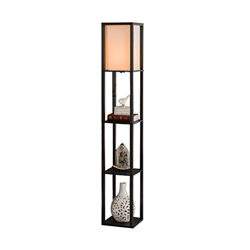 Lampadaires Luminaires sur Pied Lampadaire Etude Américain Vertical Carré Stand De Fleurs Lampadaire Stand De Fleurs Chambre Lampadaire En Bois Lampes sur Pied (Color : Black)