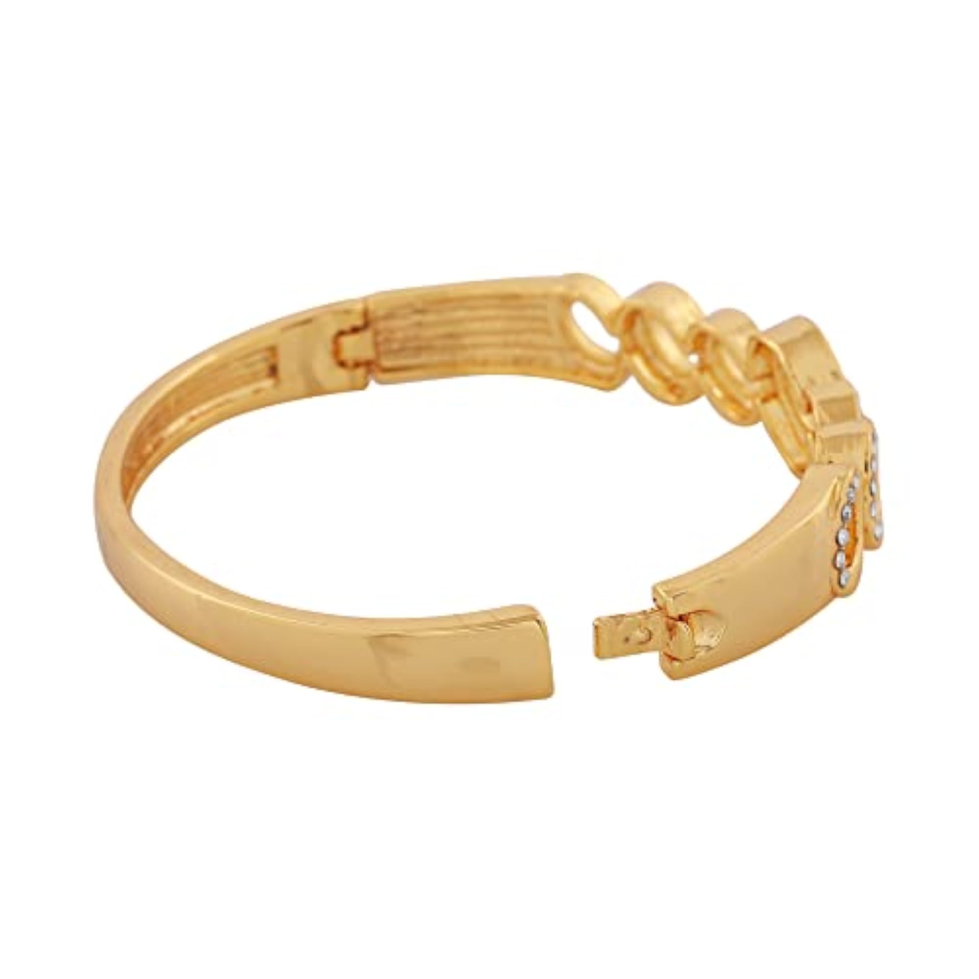 24 Kt & Silver Plated 5 Petal Flowers Cuff Bracelet
