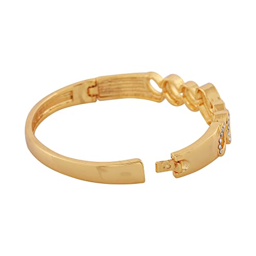 24 Kt & Silver Plated 5 Petal Flowers Cuff Bracelet
