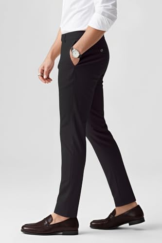 Mens Dress Pants Slim Fit Stretch Fashion Plaid Pant Skinny Leg3