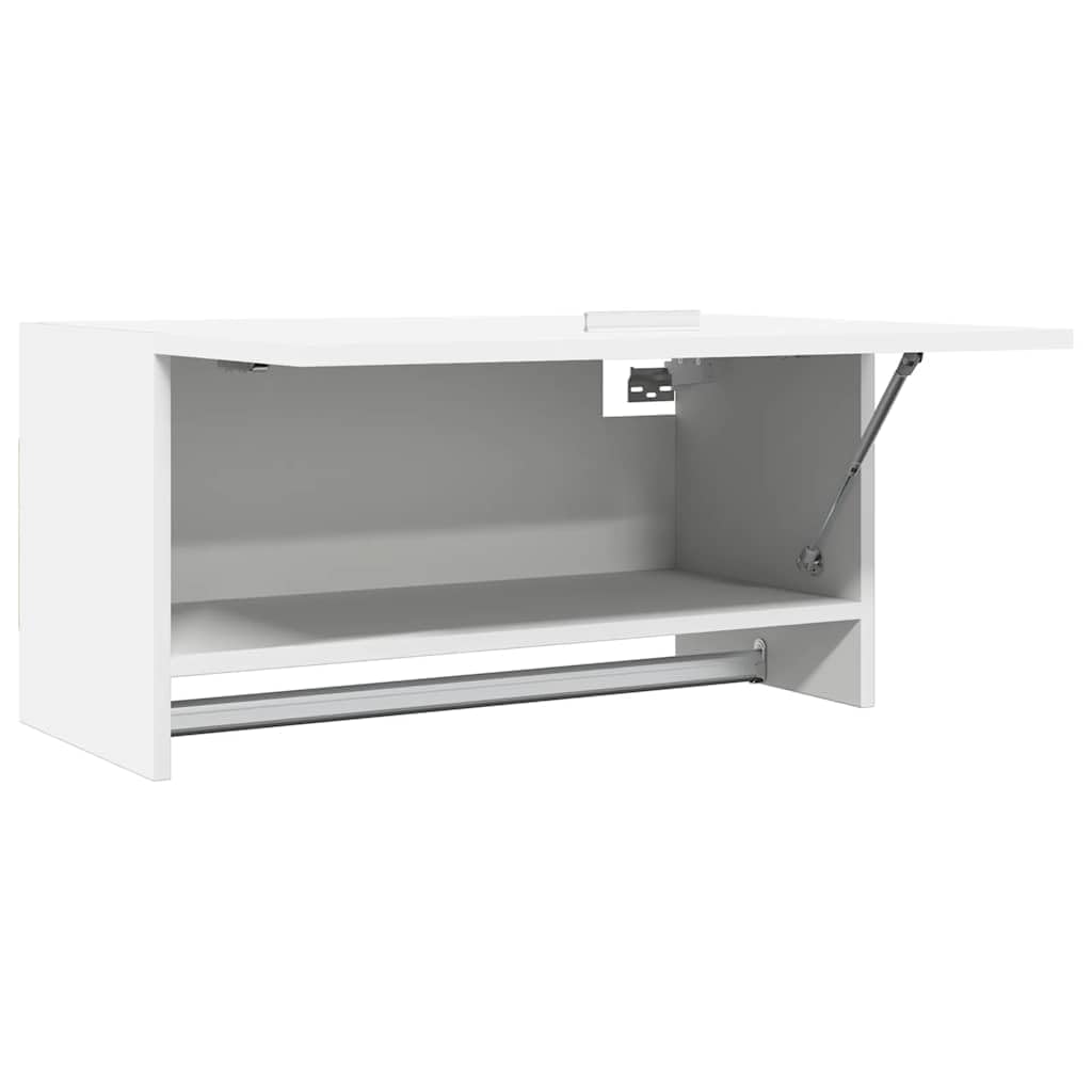Weißer Kleiderschrank 70x32,5x35 cm Holzwerkstoff mit Kleiderstange und großem Fach für vielseitige Aufbewahrung im Schlafzimmer, Kinderzimmer oder Flur