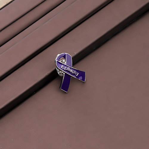 Epilepsy Purple Ribbon Pin Epilepsy Awareness Gift Purple Awareness Epilepsy Survivor Jewelry3