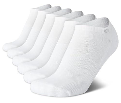 Image of Calvin Klein Womens No Show Socks - 6 Pack Breathable Cotton Blend Athletic Performance Low Cut Running Socks for Women