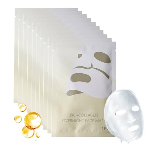 GXGM 10 piezas Mascarilla Colageno Facial Coreana,Mascarilla de Colageno, Específica para piel Seca, Apagada y Poco Compacta, Reparación Hidratante, Unisex