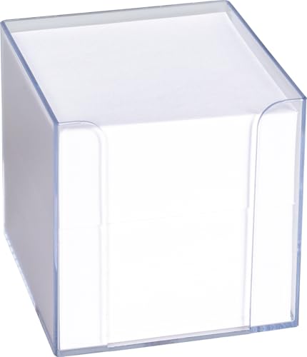 Brunnen König und Ebhardt König & Ebhardt 860101099 Zettelbox (transparente Knststoffbox, 9,5 x 9,5 x 9,5 cm, 700 Blatt) weiß