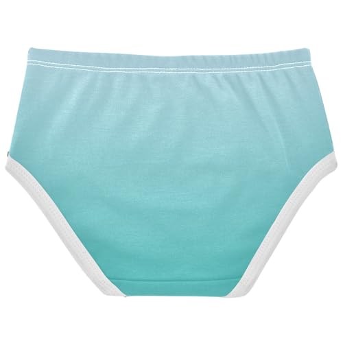 Joisal Elegant Blue Light Sea Green Gradient Girl Panties Cute Girls Underwear Toddlers Cotton Flower Kids Undies Briefs 2t2