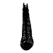 Suwequest Stilettos Lace-Up Boot Jazz Dance Ladies Shoes Black Leather Latin Dancing Sexy Booties Black Rubber 7cm 40