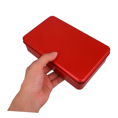 Cajas de hojalata rectangulares rojas PRETYZOOM para proteger objetos del polvo 4