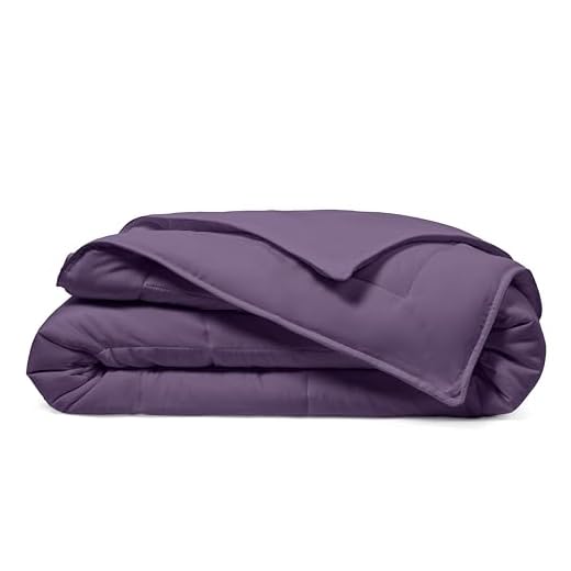 Cosy House Collection Luxury Bamboo Down Alternative Comforter - Hypoallergenic - Plush Microfiber Fill - Machine Washable Duvet Insert - Purple - Twin/Twin XL