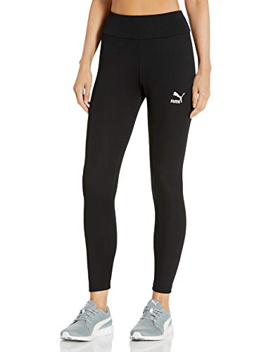 PUMA Women's Classics Ribbed Leggings, Black, XL