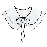 Photo Gallery sjhdunbw eur colletto finto in organza a doppio strato, collo sciallato staccabile con fiocco in pizzo nero, elegante colletto finto vintage for camicette e abiti Photo Gallery sjhdunbw eur colletto finto in organza a doppio strato, collo sciallato staccabile con fiocco in pizzo nero, elegante colletto finto vintage for camicette e abiti