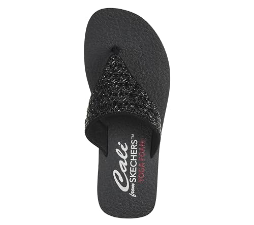 Skechers Womens VINYASA - NEW GLAMOUR Black Casual Slippers, Black, 4 UK (7 US)2