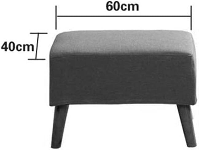 Tabouret bas repose-pieds ottoman en tissu amovible 4 pieds bois