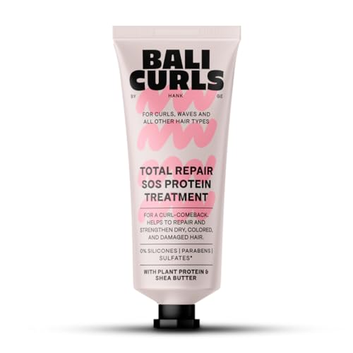Bali Curls Total Repair SOS Protein Treatment – Mascarilla para el cabello seco y dañado – Cuidado intensivo con proteínas vegetales – Método vegano y rizado – Sin siliconas