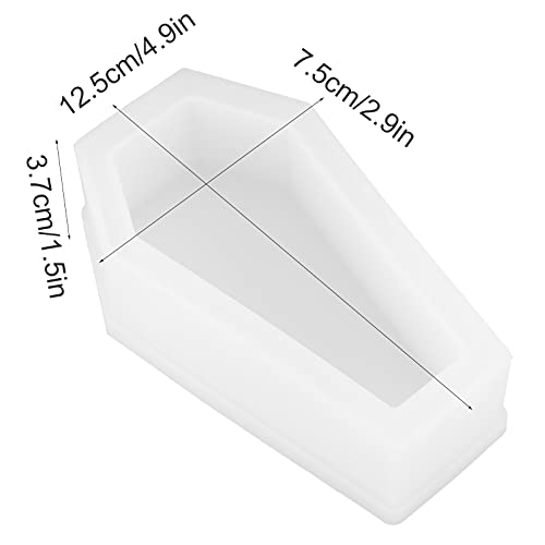 Halloween Resin Silicone Mould, Coffin Zombie Dark Mirror Storage Box Epoxy Mould for DIY, White - Image 2