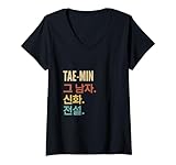 Photo Gallery donna funny korean first name design - tae-min maglietta con collo a v Photo Gallery donna funny korean first name design - tae-min maglietta con collo a v
