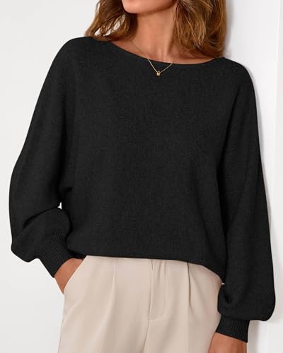 KIRUNDO Fall Sweaters for Women 2026 Oversized Boat Neck Tops - image 3