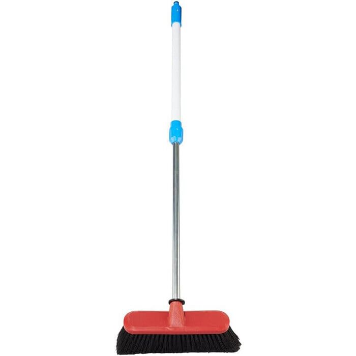 Spazzolone per Lavaggio Pannelli Fotovoltaici, Scopa Telescopica Antigraffio per Pannelli Solari, Spazzola in Nylon, Asta con Tubo ad Innesto Rapido Allungabile Fino a 1.88 Metri, Spazzola 24x10 cm