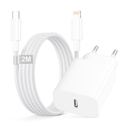 Cargador iPhone Carga Rapida con Cable Lightning USBC 2M 25W Cargador USB C