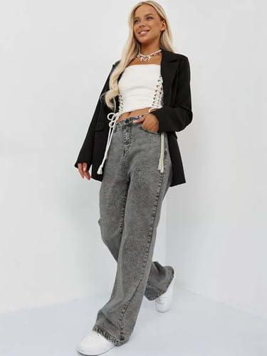 Image of KOTTY Women's High Waist Wide Leg Jeans Stretchable Denim Casual Wear for Modern Styling