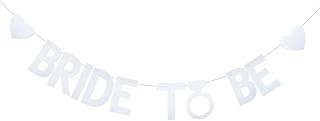 DONGLYJL Silver Glitter Bride To Be Banner for Bachelorette Party Decorations Supplies,Hen Night Party Decorations Supplies,Wedding Engagement Party,Pre-Strung,Silver,Bride To Be