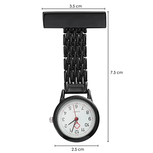 TRIXES Verpleegkundigen Fob Horloge - Roestvrij Staal Quartz - Zakhorloges met Pin - Clip op Metalen Hangend Fob Horloge - Geschenken voor een arts, Verpleegster, Paramedicus, Verzorger & - Afbeelding 8