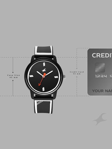 Image of Fastrack Tees Zine with Black Dial Black Silicon Strap Watch for Unisex - 38145PP05W