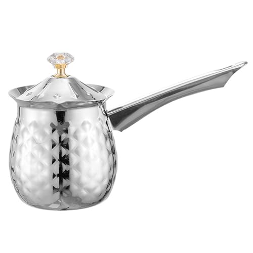 Chocolate Melting Pot Arabic Coffee Pot, 600Ml/20Oz Stainless Steel Chocolate Melting Pot With Spout, Milk Warmer With Handle ? Dustproof Lid for Stove Top,Turkish Coffee Pot