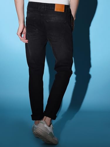 Image of The Indian Garage Co Men Slim Fit Solid Mid-Rise Jeans