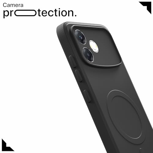 Image of Pikkme Back Cover for Oppo F33 Pro 5G Soft Matte Silicone Mag-Safe Design (Mag-Safe Not Support) Camera Protection | Slim Fit Bumper Cover (Black)