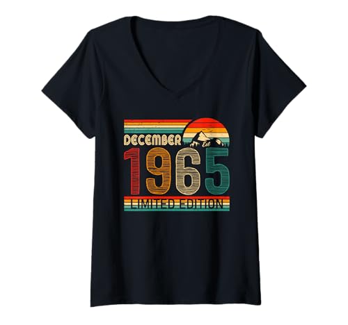 Mujer december 1965 limited edition classic 1965 vintage birthday camiseta cuello v