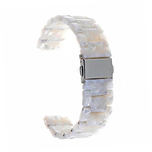 Wide Funny Resin Watchband for Creative Quick Release Band Design White Floral Pattern Accessory for Your3