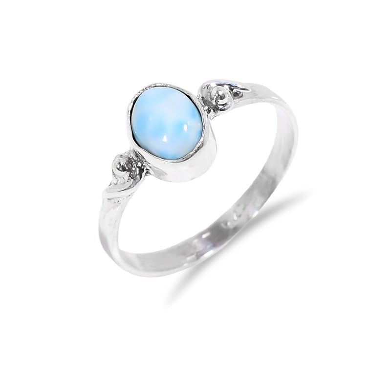 Bague Larimar cadeau idéal en argent 925 fait main style bohème