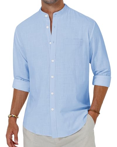 Alimens & Gentle Men's Cotton Linen Beach Shirt