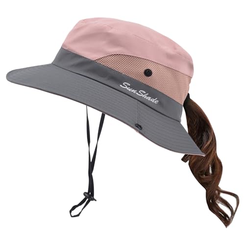 Meifiyu Damen Sonnenhut Faltbar Rosa - Perfekt für Strandwanderungen -...