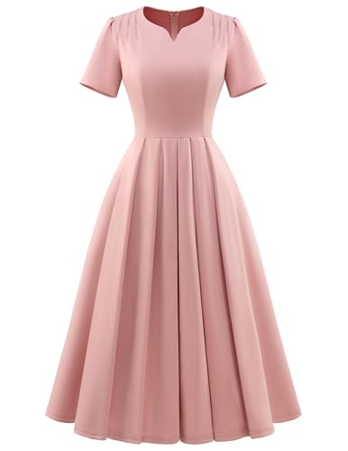 WedTrend Damenkleid, Vintage-Kleid, Midi-Kleid, 1950er-Jahre, Cocktailkleid, V-Ausschnitt, Kirchenkleid, Passform und Flare, formelle...