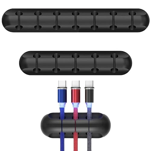 DKDDSS uchwyt na kable z klipsami do kabli, samoprzylepny, uniwersalny zestaw do prowadzenia kabli, na biurko, kabel sieciowy, kabel do ładowania USB, ładowarki, kabel audio, czarny