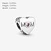 PANDORA Jewelry Pink Mom Heart Cubic Zirconia Charm in Sterling Silver