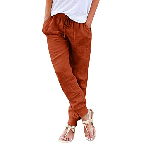 Pantalon en lin femme léger idéal pour vos journées d'été et sorties à la plage