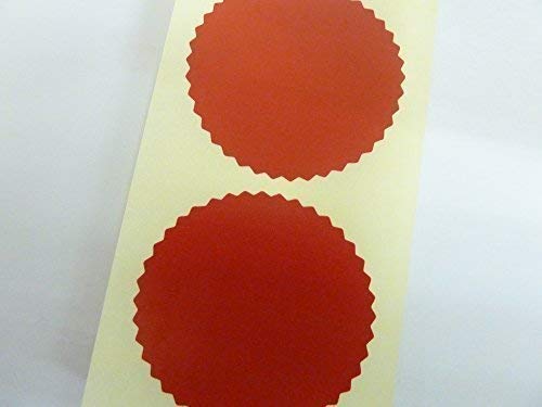 Roll of 1000 50mm Serrated Edge, Gloss Dark Red, Certificate Wafer Company Seal Labels, Stickers for Embossing, Awards & Rewards