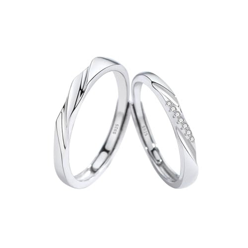 Bague fiançailles argent ajustable anti erreur de taille pour femme