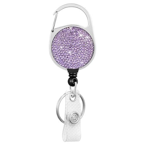 VTIDOBE Llaveros retráctiles para exteriores, soporte para insignias, mosquetón retráctil con cordón de 25.6 pulgadas
