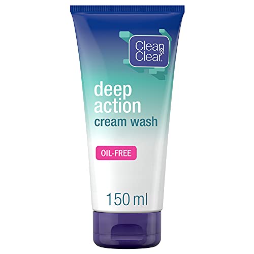 Clean & Clear 2201275 Deep Action Oil-Free Cream Wash, 150ml