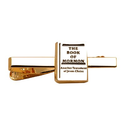 One Moment In Time LDS Mens Gold Book of Mormon Tie Clip/Tie Bar for Boys - Missionar Gift, LDS Tie Clip, LDS Tie Bar