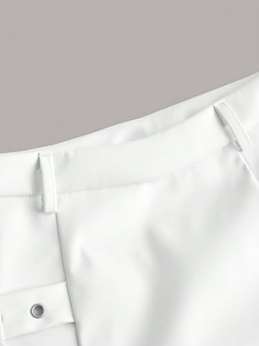 Women's Split Hem Eyelet Belted Bodycon Skirt Party Club Mini Skirt4