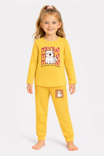 Image of TS LAVI TAVI Cotton Clothing Set for Girls Dress Full Sleeve T-shirt Top and Pyjama (Pack of 3)