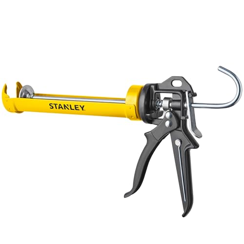 Stanley Professional Caulking Gun - 10 Oz Silicone Sealant Gun with 4000N Pushing Power, Caulk Gun No Drip Function, Steel Carriage & Aluminum Swivel Handle Sealant Gun | 25:1 Thrust Ratio, 1 Pack